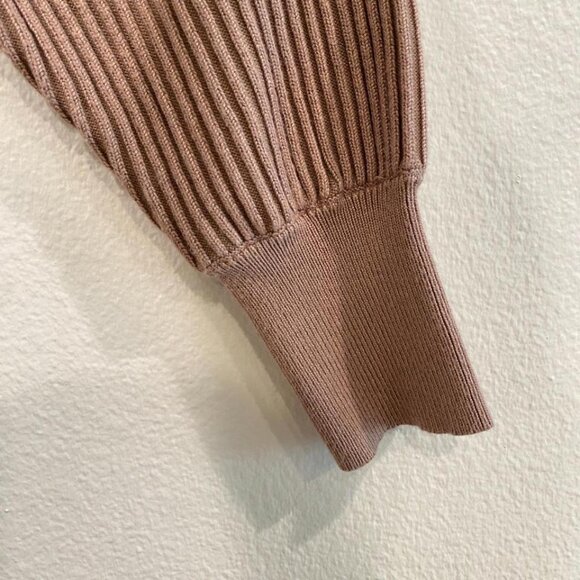 Crossover Tie Open Back Sweater by Love Tree – Light Brown (Size Small) - Picture 5 of 8